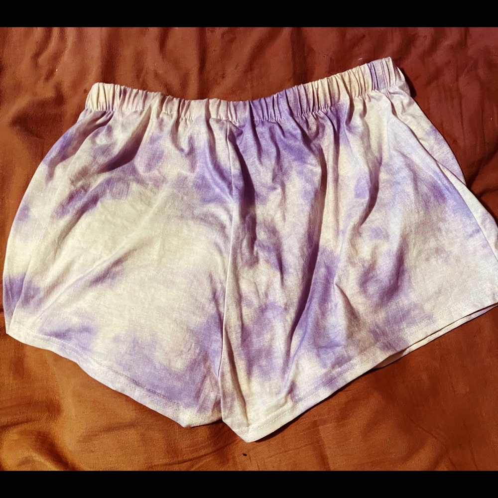 SHEIN Purple and White Tye Dye Pajama Shorts (L) for Women